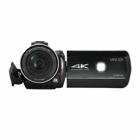 MINOLTA 4K Ultra HD 16x Digital Zoom IR Night Vision Video Camcorder Black MN4K40NV